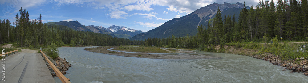 View of Blaeberry River in British Columbia,Canada,North America
