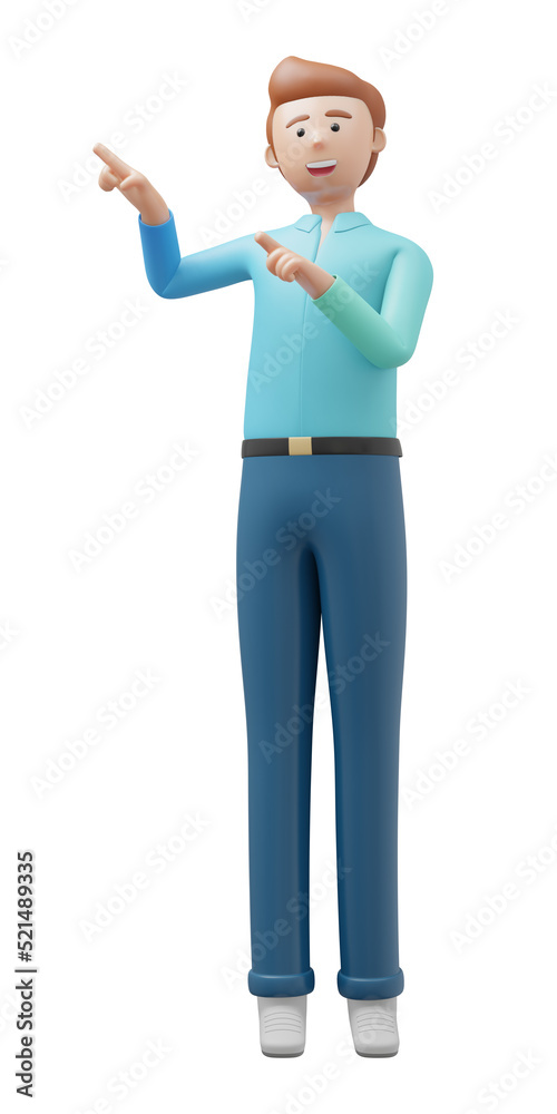 3D character business man pose pointing product Isolated white background image. 3D Illustration rendering. 3D character business man pose pointing product Isolated white background image. 3D Illustration rendering.