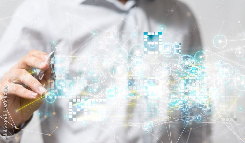 Neural network 3D illustration. Big data and cybersecurity Neural network 3D illustration. Big data and cybersecurity