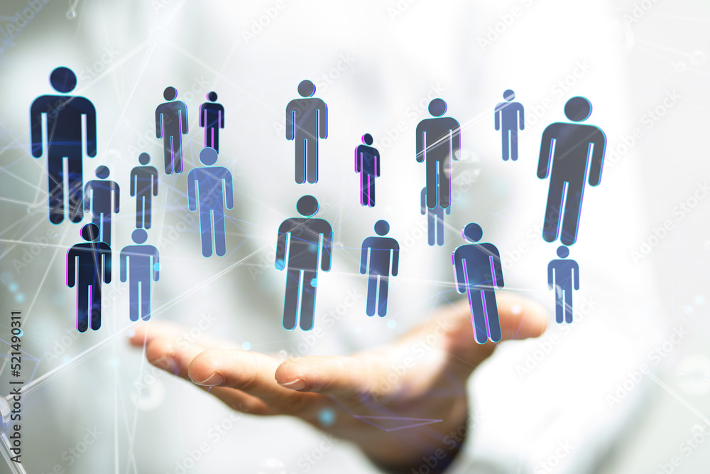 touching global network and data customer connection