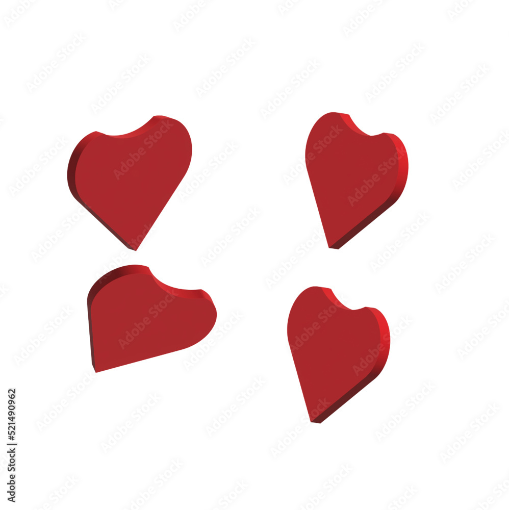red hearts 3d