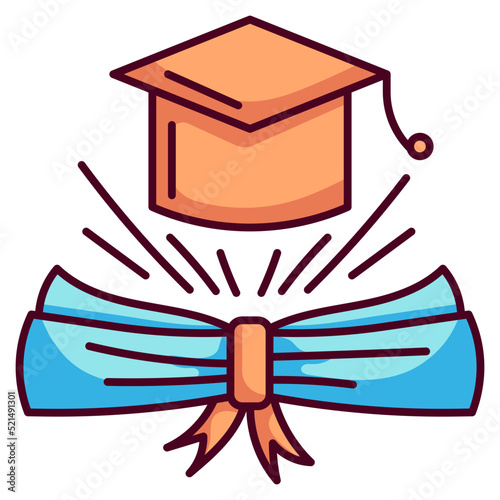 mortarboard line icon