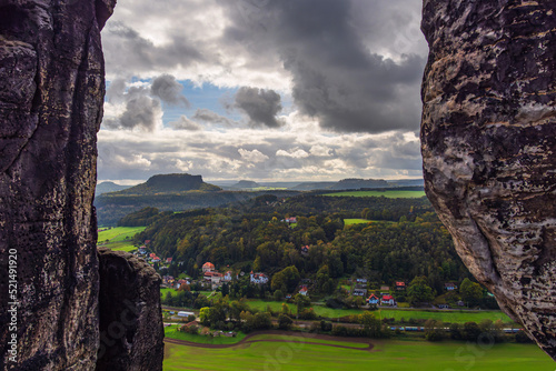 Blick von der Bastei auf die Sächsische Schweiz