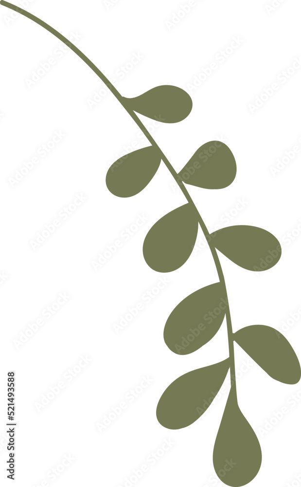 Obraz premium Simple autumn leaf in green color. Autumn design element. Vector illustration