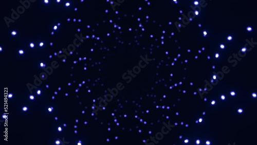A light structure of glowing dots and lines on a black background.