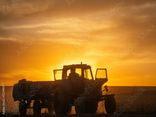 tractor on a field