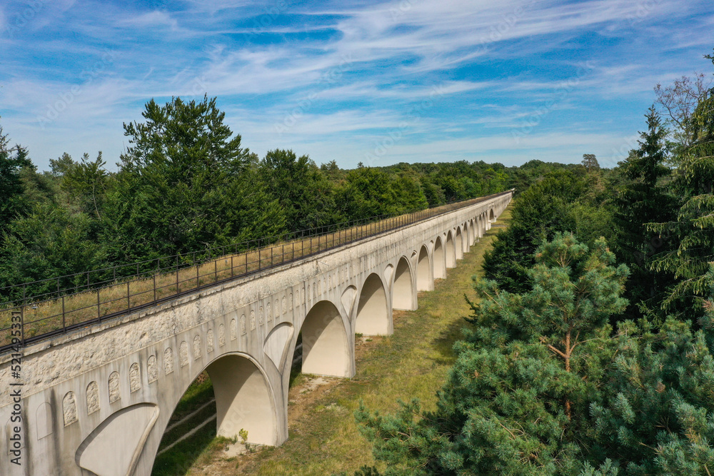 aerial view of the aqueduct of Fontainebleau