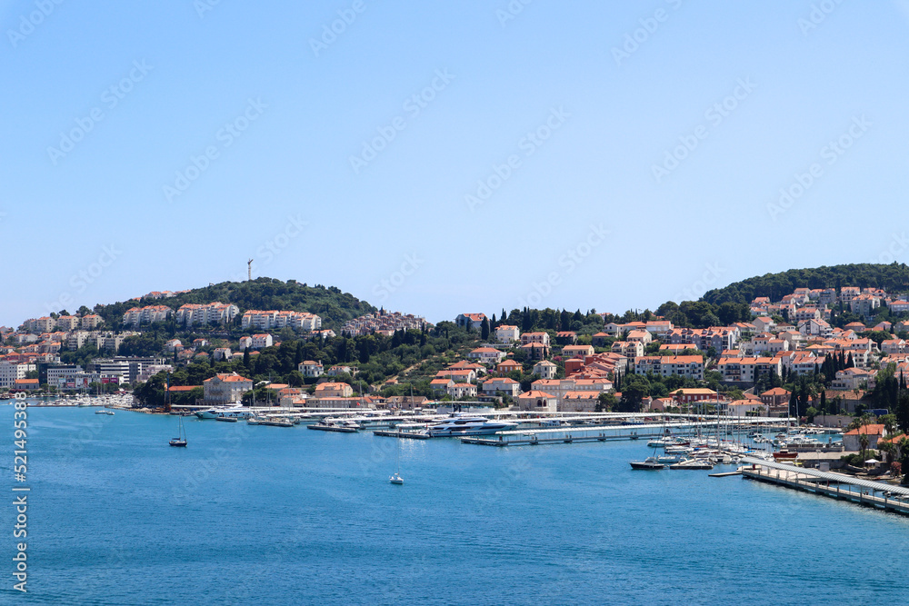 Coastline, Harbour and Beaches of Dubrovnik in Croatia
