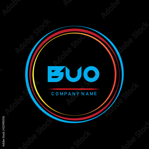BUO letter logo design for company ,B U O creative vector design ,B U O  luxurious logo ,BUO letter logo design photo