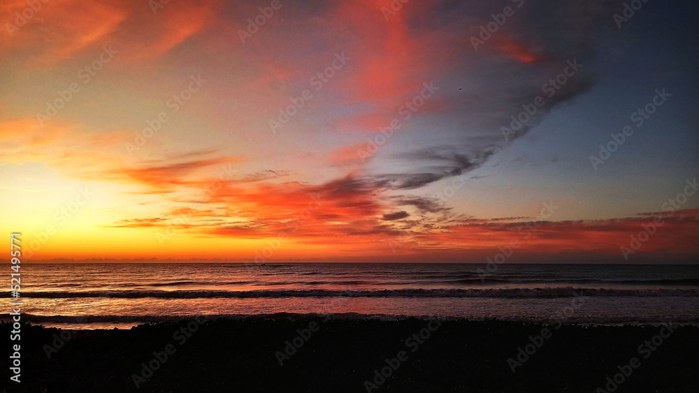 Beautiful Landscape  showing sunrise on the beach in Jacaraípe Serra Espirito santo