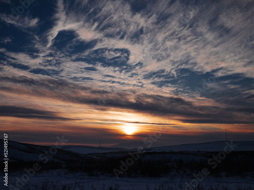 sunset in the mountains