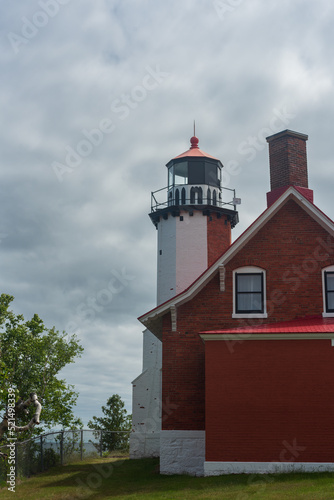 Back side of the Eagle Harbor Lighthouse in Eagle Harbor Michigan