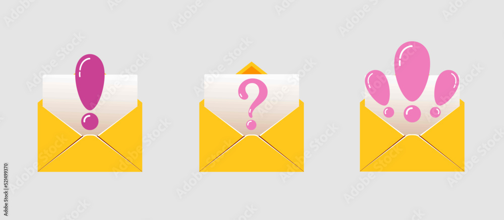 bright open mail envelope icon set with marker new message isolated on ...