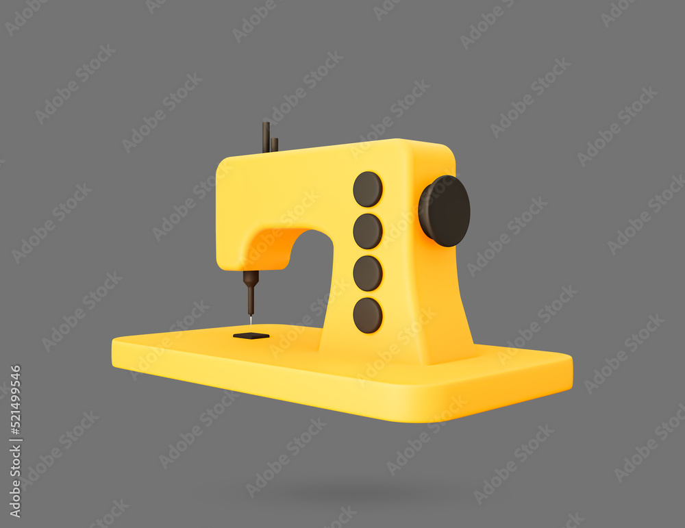 Sewing Machine 3d icon. 3d rendered illustration. Sewing Machine 3d icon. 3d rendered illustration.