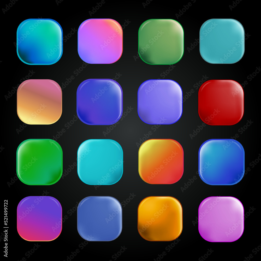 Set of glossy buttons in different colors and gradients. Set of glossy buttons in different colors and gradients.