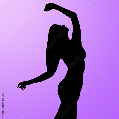 femme danse format carré silhouette