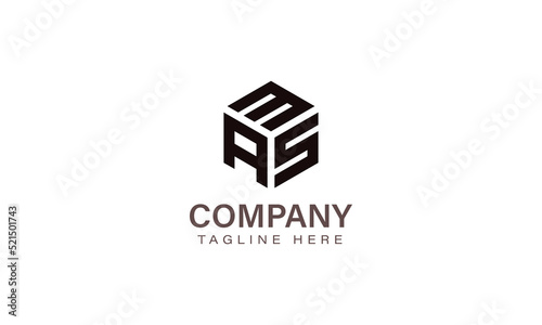 Letter MAS Logo, Three Letter Logo, Alphabet M A S Hexagon Shape Vector Icon Template