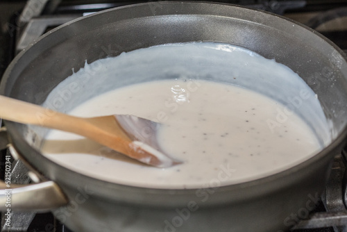 Making homemade country gravy. photo