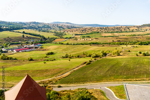View from Rupea fortress in Transylvania, Romania. Rupea Citadel (Cetatea Rupea)