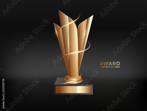 Gold award on dark background