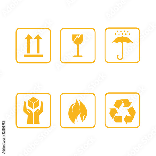 fragile goods symbol set design