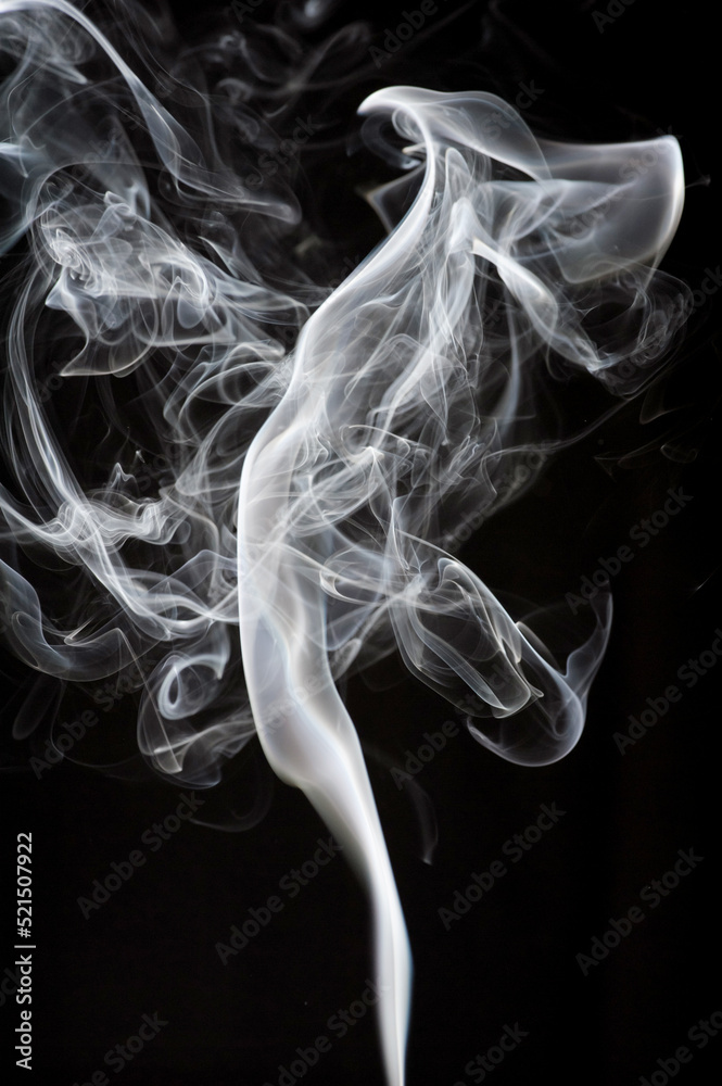 Fototapeta premium White smoke on black background
