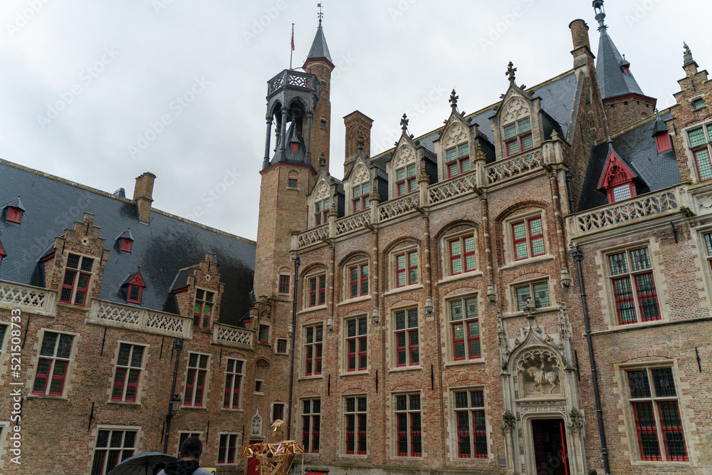 building facade of a beautiful palace in Brugges building facade of a beautiful palace in Brugges