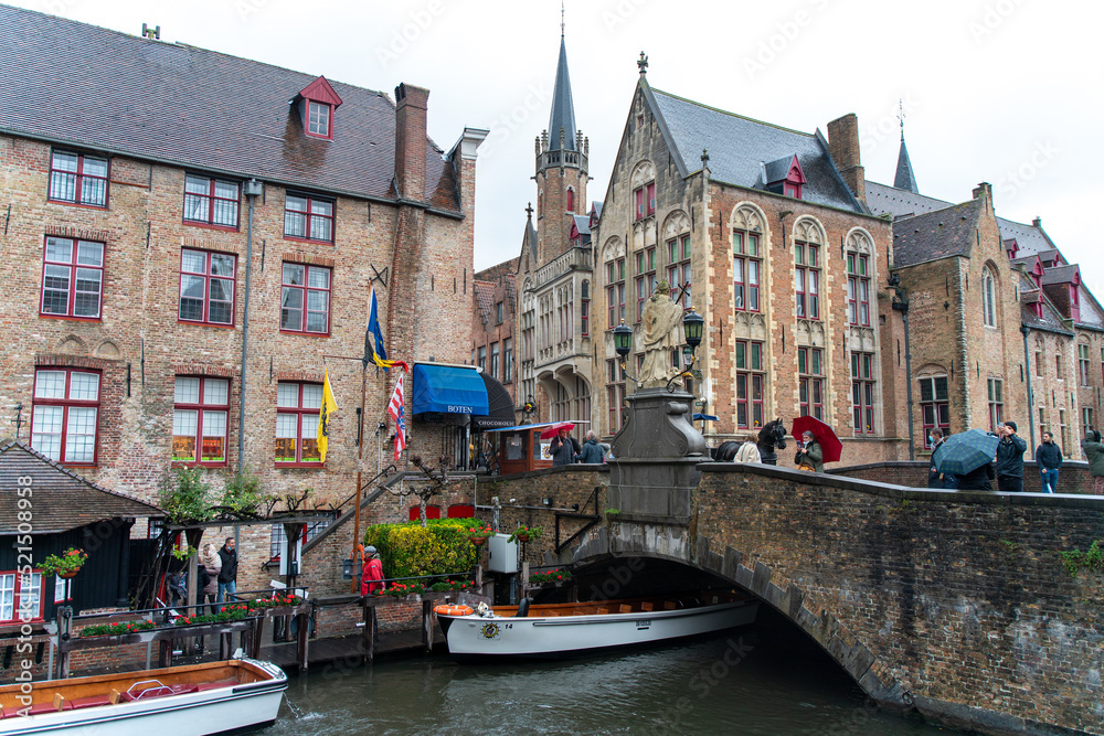 Brugge downtown, view from the bridge.