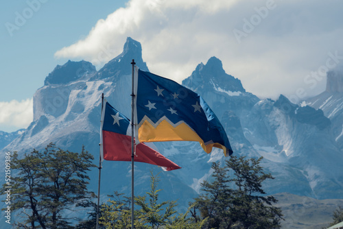 flag on the mountain photo