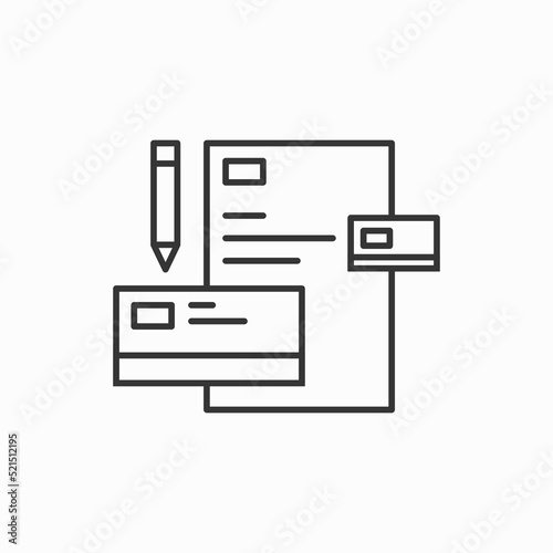 Document with pen, form icon. line version, Sheet of paper and pencil outline vector sign. linear pictogram. Symbol, logo illustration.