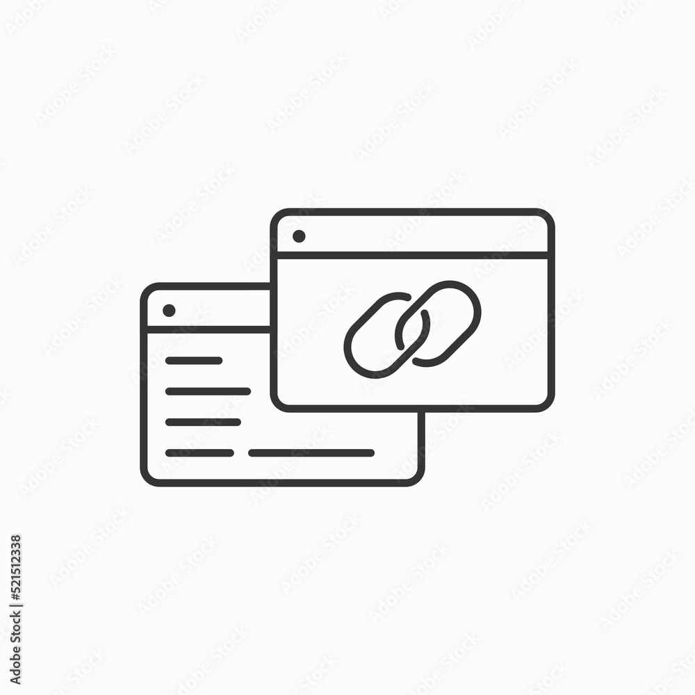 Link icon. Hyperlink chain symbol. Vector illustration on white background. website link icon Link icon. Hyperlink chain symbol. Vector illustration on white background. website link icon