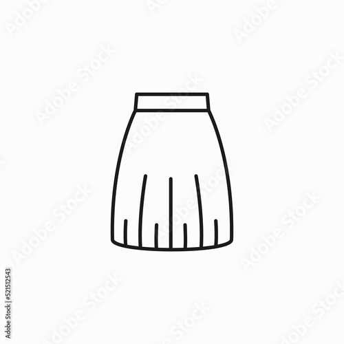 skirt vector line icon, sign, illustration on background, editable strokes. skirt icon vector from fashion and clothing concept. Thin line illustration of skirt