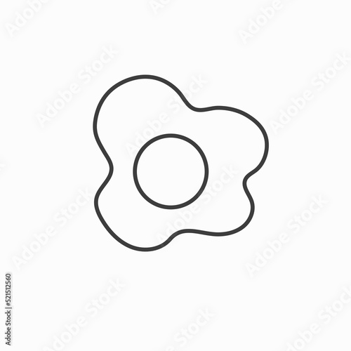 sunny side up egg icon. thin line icon. isolated on white background