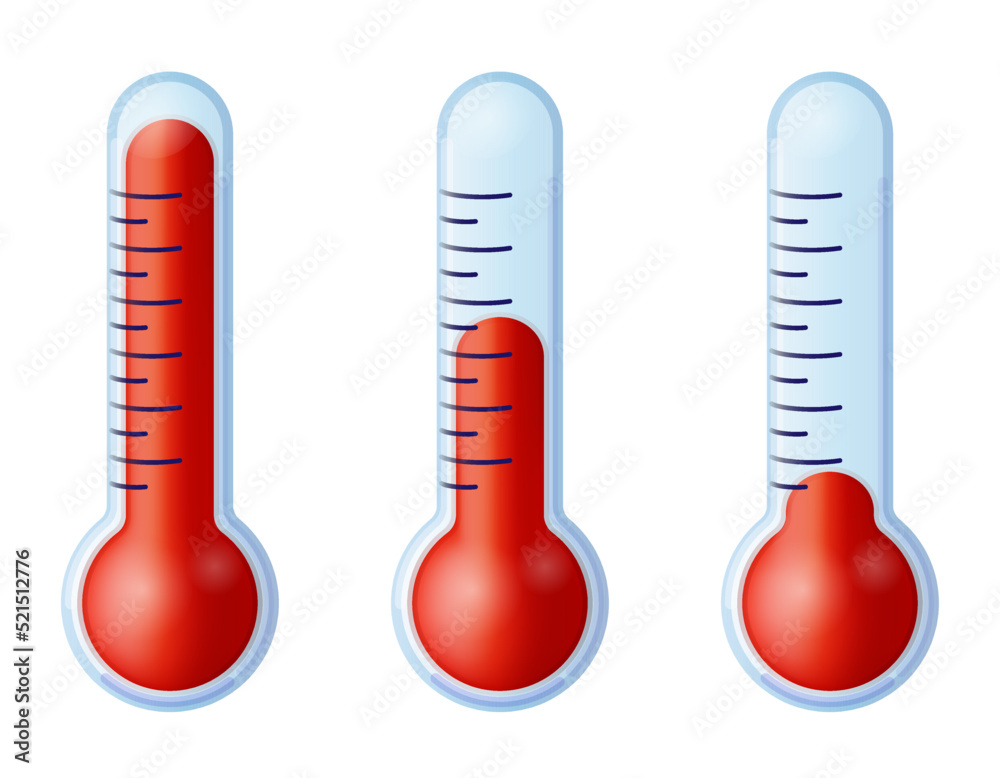 illustration of red thermometers. Different levels illustration of red thermometers. Different levels