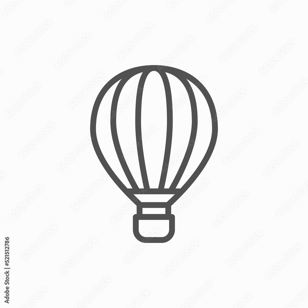 Fototapeta premium hot air balloon line icon illustration