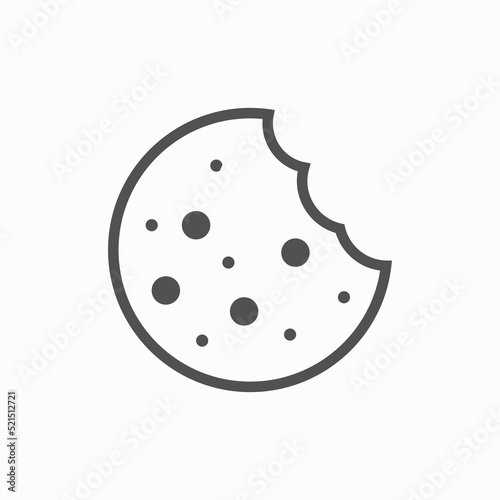 Cookie icon vector isolated on white background, logo concept of Cookie sign on white background