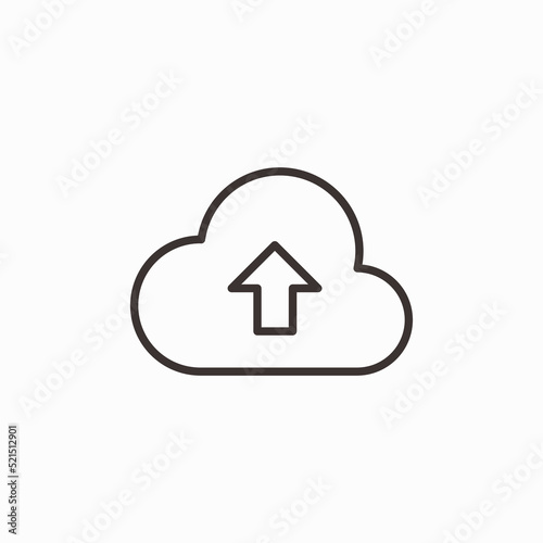 Upload vector icon, cloud storage symbol. Modern, simple flat vector illustration for web site or mobile app