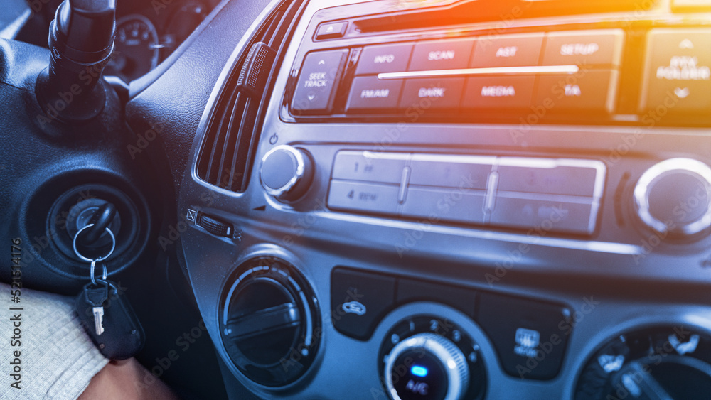 Fototapeta premium Car air conditioner. Vehicle vent interior for cold automobile cool. Auto climate condition. Ac ventilation system.