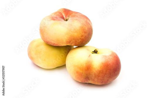 Ripe fresh organic fig peaches isolated on white background.