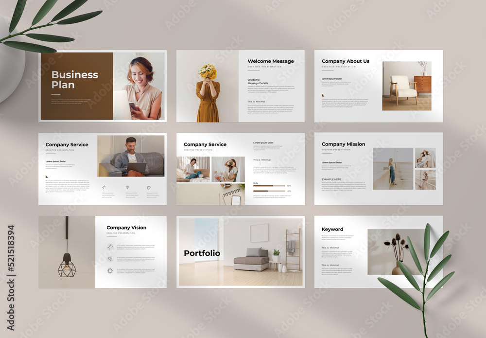 Minimal Business Presentation Stock Template | Adobe Stock
