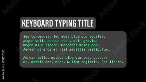 Keyboard Typing Title Overlay with 3 Speeds