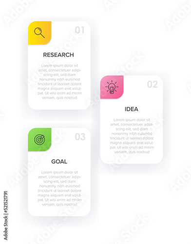 Vertical infographic design with icons and 3 options or steps. Thin line. Infographics business concept. Can be used for info graphics, flow charts, presentations, mobile web sites, printed materials.