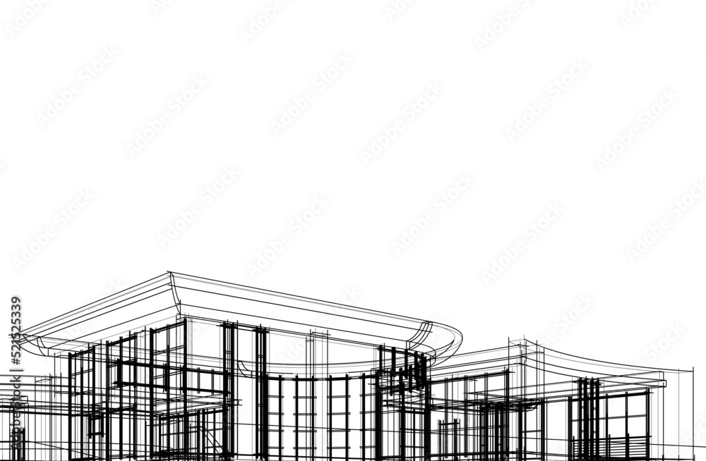 Architecture building 3d drawing Architecture building 3d drawing