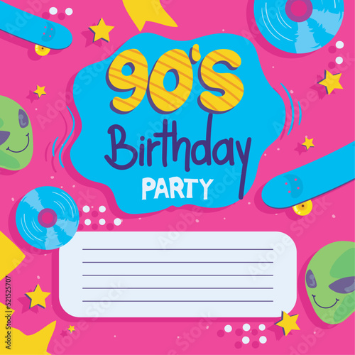 90s birthday cartel