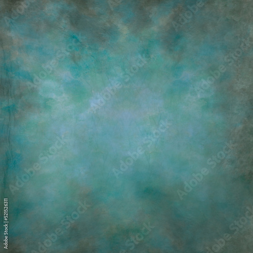 Oceanic blue shades, painted canvas or muslin fabric cloth studio backdrop or background, suitable for use with portraits, products, concepts. Square format excells for instagram and canva designs.