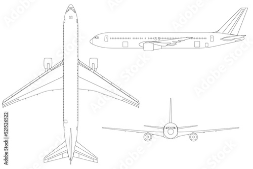 Avión de línea comercial bimotor 767 photo