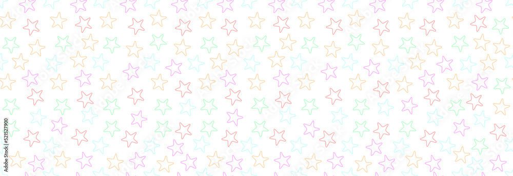 Stars in different colors on a white background, seamless pattern. Stars in different colors on a white background, seamless pattern.
