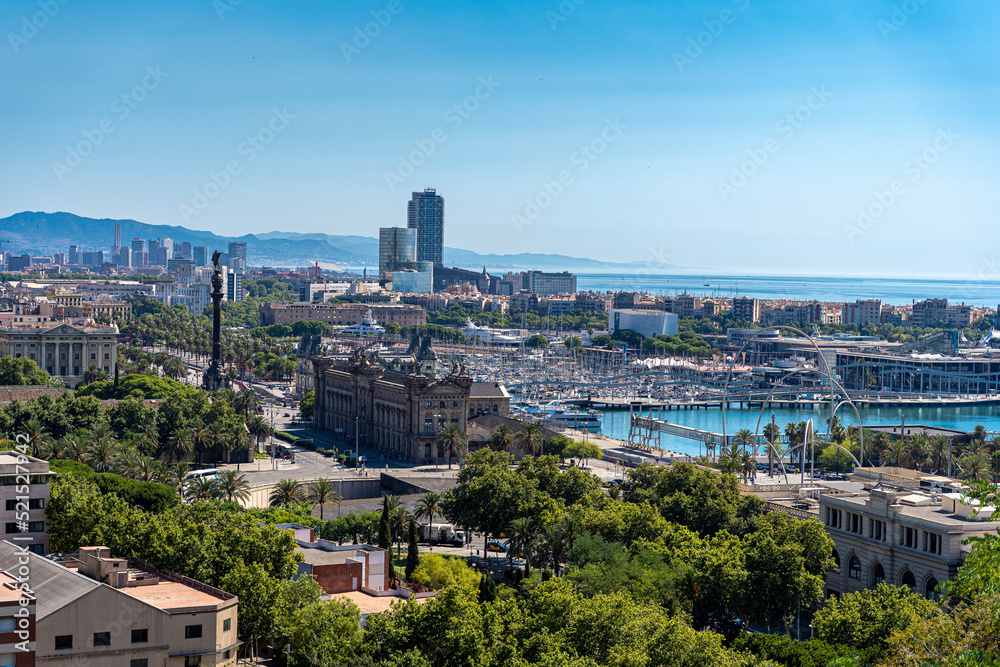 Vue sur la marina de Barcelone en Espagne
