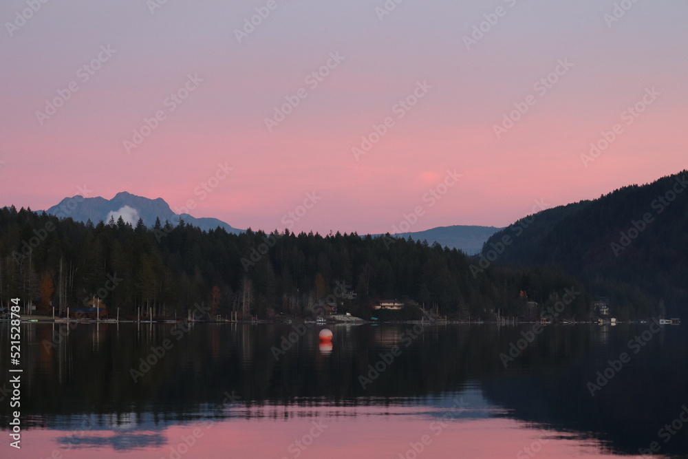 Pink Evening on the Lake
