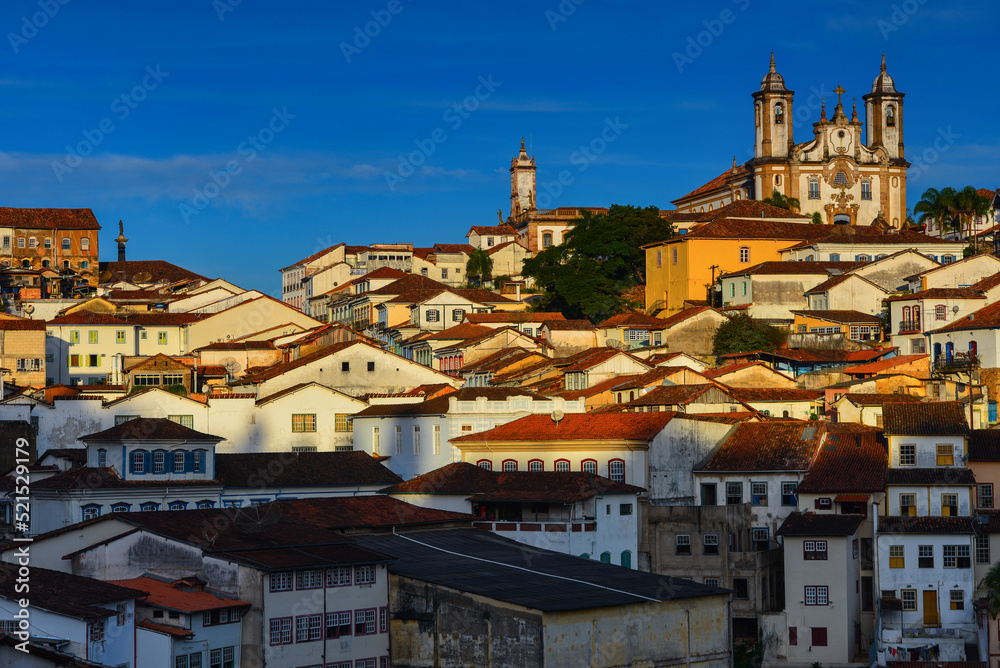 Late afternoon on the World Heritage-listed colonial centre of Ouro Preto, Minas Gerais state, Brazil